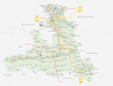 Karte des Bundeslandes Salzburg