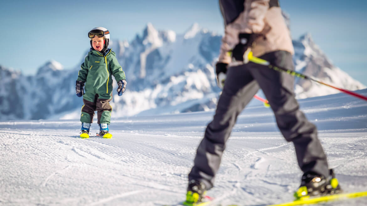 Kind im Skigebiet Monte Popolo in Eben